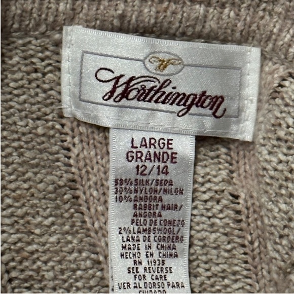 Vintage Extra Long Large Knit Cowl Neck Sweater by WORTHINGTON - Picture 4 of 4